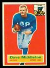 Vintage FOOTBALL Card 1956 TOPPS #68 DAVE MIDDLETON Detroit Lions Halfback