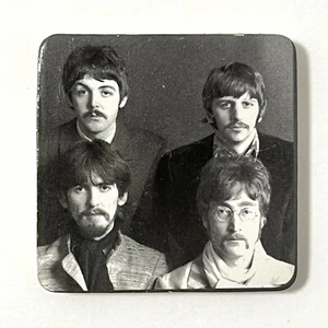 THE BEATLES Collectible Refrigerator Magnet Black & White Picture Rock Band UK - Picture 1 of 2