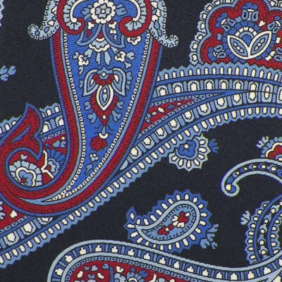 DANIEL CREMIEUX SIGNATURE Men Navy Burgundy PAISLEY Silk 7-FOLD Tie Italy NWT - Image 1 of 3