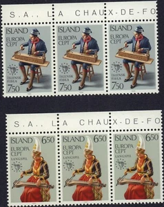 ISLANDIA 1985 EUROPA EDICIÓN 606-607 TIRA DE 3 MNH - Imagen 1 de 1