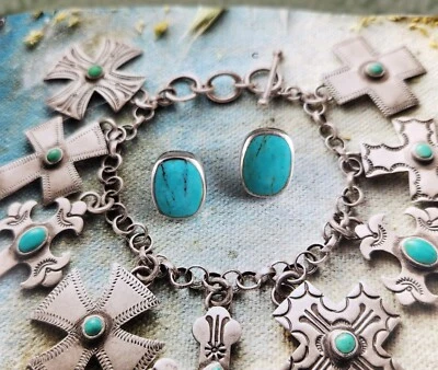 Pendientes Peyote Bird Designs Catálogo Sundance Turquesa Esterlina Firmados Foto 1 de 4