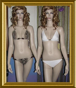 NUEVO TRAJE DE BAÑO BIKINI MICHAEL KORS BLANCO/PITÓN Enlazado TRIÁNGULO Cadena 6 8 12 $265 - Imagen 1 de 26