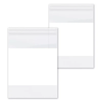 4 Mil White Block Clear Zipper Lock Bags Plastic Reclosable Bags 1000-10000 - Image 1 of 4