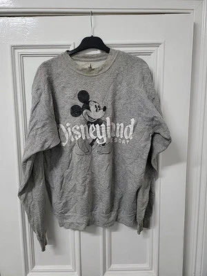 Disneyland Resort Grey Crewneck Sweatshirt Mickey Mouse Vintage Logo Size Medium - Image 1 of 4