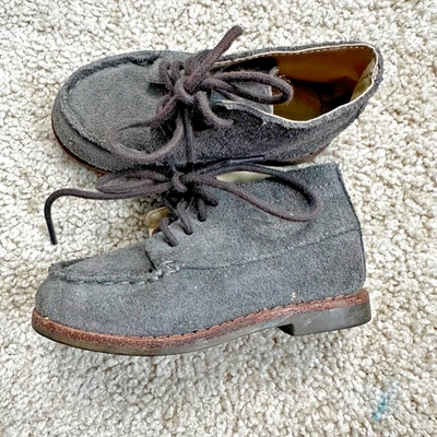 Обувь Janie & Jack Grey Кожаная обувь на шнуровке Baby Size 4 - Изображение 1 из 4