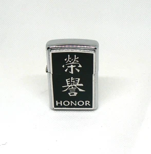 Zippo Lighter – Silver Tone – “Honor” Engraving with Chinese Characters – Used - Picture 1 of 3
