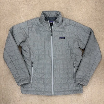 Chaqueta Patagonia Nano Puff Para Hombre Gris Talla Grande Primaloft Cremallera Completa Senderismo Foto 1 de 4