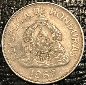 HIGH GRADE 1967 HONDURAS 20 CENTAVOS COIN-SEP616 - Picture 1 of 2