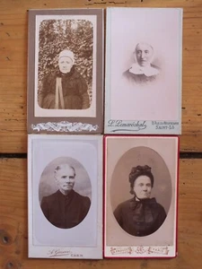 Lot 4 CDV photos portraits de femmes âgées, grands mères, Normandie - Foto 1 di 4