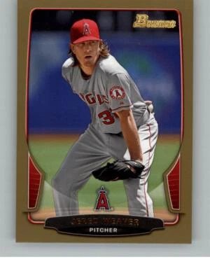 2013 Bowman Jered Weaver 9 Los Angeles Angels Gold - Image 1 of 2