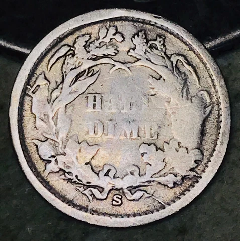 1868 S Seated Liberty Half Dime 5C Ungraded Low Mintage US Silver Coin CC17996 Cover