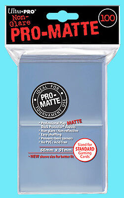 100 ULTRA PRO CLEAR PRO-MATTE STANDARD SIZE DECK PROTECTORS Card Sleeves MTG • 13.59$