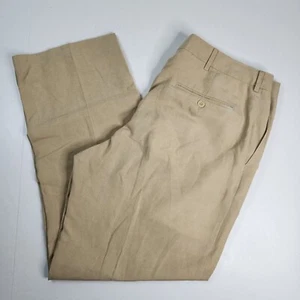 VTG Polo Ralph Lauren Men's Straight Leg Linen Silk Dress Pants 36x30 Biege - Picture 1 of 10