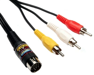 Atari ST High Quality Composite Video RCA A/V TV Video lead, OFC Cable Cord - Image 1 of 2