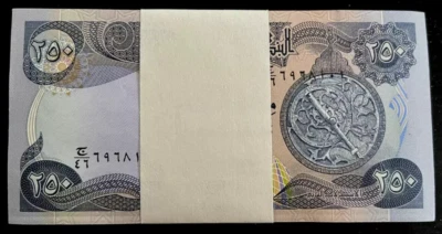 IRAQ 250 IRAQI DINAR P-91 2003 x 25 Pcs Lot BUNDLE UNC ASTROLABE SAMARRA NOTE - Image 1 of 4