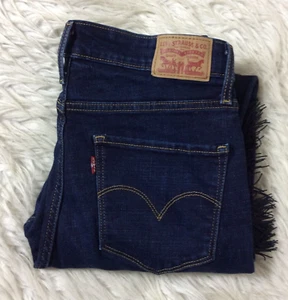 Pantalones de mezclilla ajustados con flecos al tobillo talla 30 Levi's 721 nuevos sin etiquetas - Imagen 1 de 4