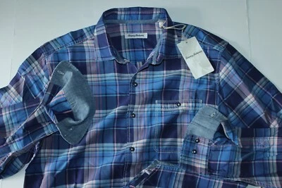 Tommy Bahama Shirt Fresno Plaid Palace Blue ST326081 New LS Medium M - Image 1 of 4