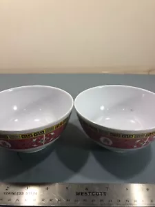 6 pieces melamine rice bowl 4-1/2" diameter 紅萬壽 RED MUN SHOU, Red longevity - Picture 1 of 4