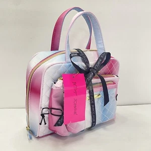 Betsey Johnson 3-PC Cotton Candy Travel Set Cosmetic Makeup Bags New With Tag NW - Picture 1 of 12