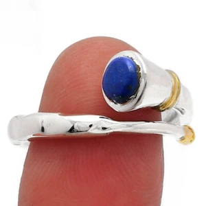 Natural Lapis Lazuli - Afghanistan 925 Sterling Silver Ring s.8 Jewelry R-1248 - Picture 1 of 5