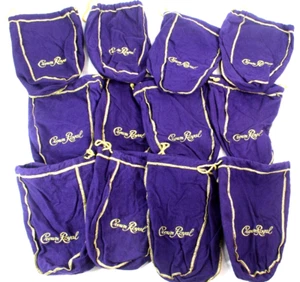 Crown Royal Lot Of 12 Velvet Bags With Drawstrings 9 x 7 Inch Wrinkley, Cleaned - Picture 1 of 3