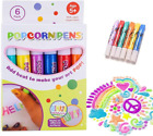 12pcs Art Pens Ink Popcorn 3D Printable Magic DIY Bubble Pen, 2 Packs Of 6