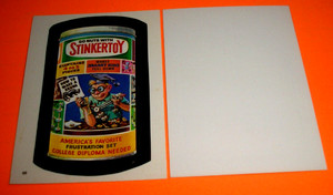 1986 Wacky Packages Album Series "STINKERTOY" #69 Blank Back Sticker RARE.