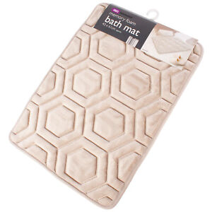 Superb Natural Bath Mat Anti-Slip Soft Memory-Foam Material Embossed Design