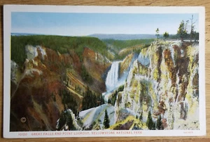 Great Falls & Lookout Yellowstone Nat'l Park Postcard PC 1920s Unused Haynes - Picture 1 of 1