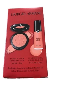 Armani Holiday Limited Luminous Silk Duo Powder Liquid Blush Euphoric Rosy Peach - Picture 1 of 2