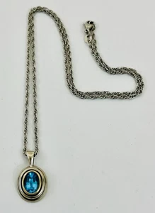 RARE James Avery Blue Topaz Christina Pendant .925 and 14kt Petite Piece, RARE! - Picture 1 of 12