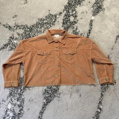 Куртка женская American Eagle размер XL Camel с длинным рукавом на пуговицах вельветовая укороченная - Изображение 1 из 4