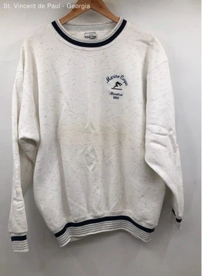 Sudadera Para Hombre Oneita Blanca Vintage Cuerpo de Marines Maratón Años 90 - Talla XL Foto 1 de 4