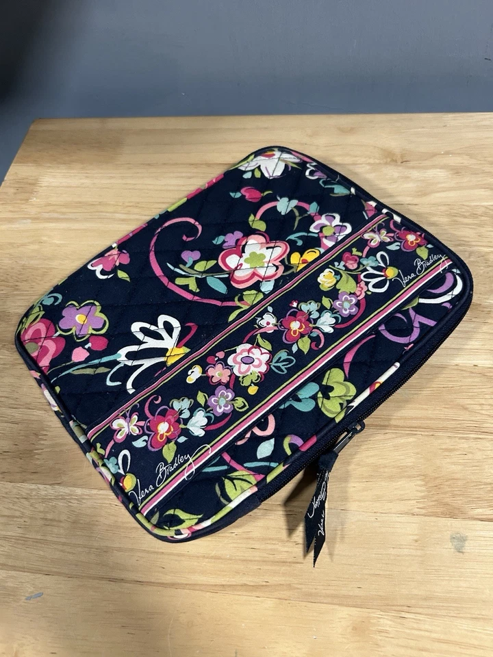 Vera Bradley iPad E Reader Case Navy Blue Floral, 8”x10” - Image 1 of 4
