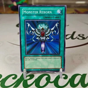 Monster Reborn RP01-DE016 Super Rare Unlimited Reprint Yugioh Karte Near Mint - Bild 1 von 1