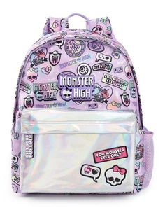 Mochila de bolsillo holográfica Monster High púrpura unisex niños - Imagen 1 de 8