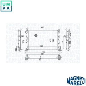 RADIATOR ENGINE COOLING 350213203400 FOR FIAT 940C1/955A3.00055280444 1.6L 4cyl - Picture 1 of 9