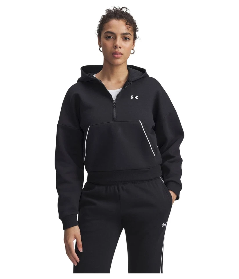 Woman's Hoodies & Sweatshirts Under Armour Rival Fleece Piped 1/2 Zip Hoodie - Image 1 of 1