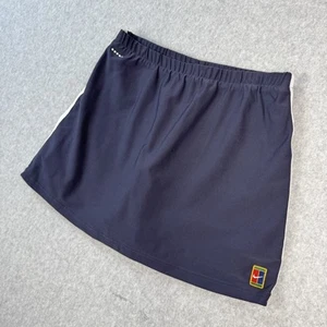 Vintage Nike Tennis Court Skirt Medium 90s Built-In Shorts Swoosh Spellout Navy - Picture 1 of 11
