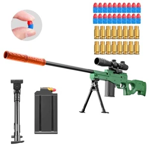 Soft Bullet Toy Gun Sniper Rifle with Scope Realistic Barrel Shell ejecting F... - Picture 1 of 7