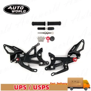 For Ducati Panigale V4 2023 2022 2021 2020 Racing Rearset Footrest FootPeg Black - Picture 1 of 10