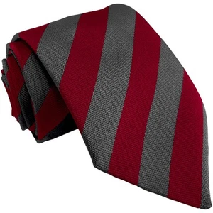 Red and Grey Block Stripe School Ties and Clip On Ties – All Ages - Picture 1 of 9