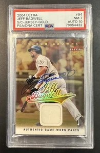 2004 Fleer Ultra Jeff Bagwell Signed Gold Relic /50 PSA 7 10 Auto #94 Astros - Picture 1 of 2