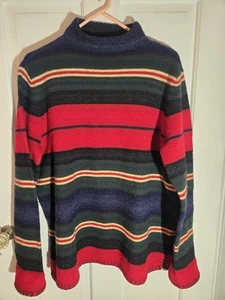 RARE LAUREN Ralph Lauren Striped Lambs Wool Sweater with matching SCARF! Insane! - Picture 1 of 15