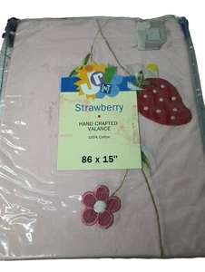 New Linens N Things Window Valance Strawberry Pink 86" x 15" Open Cotton - Picture 1 of 8