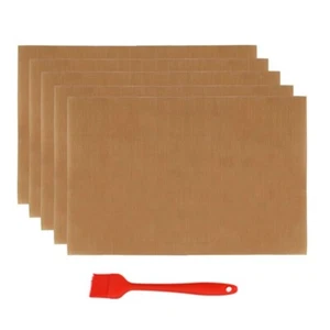 Kupfer BBQ Grillmatten Outdoor Kochen Backen Wiederverwendbar Grillmatte 5 Stück Set - Bild 1 von 18