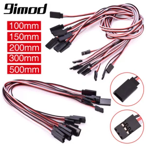 10Pcs 100mm 300mm 500mm Servo Extension Cable For RC Futaba JR Male to Female - Picture 1 of 27