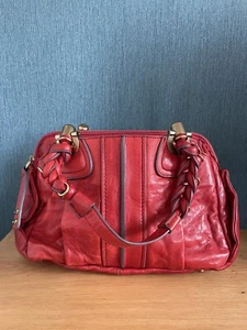 Chloe Héloise Schultertasche Rot Gold Leder - Bild 1 von 6