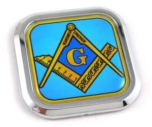 Mason Masonic symbol blue Square Chrome rim Emblem Car 3D Decal Badge sticker 2" - Bild 1 von 8
