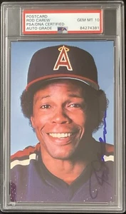 Rod Carew Signed Photo Postcard 3x5 1983 Angels PSA/DNA Autograph Gem MT 10 - Picture 1 of 3